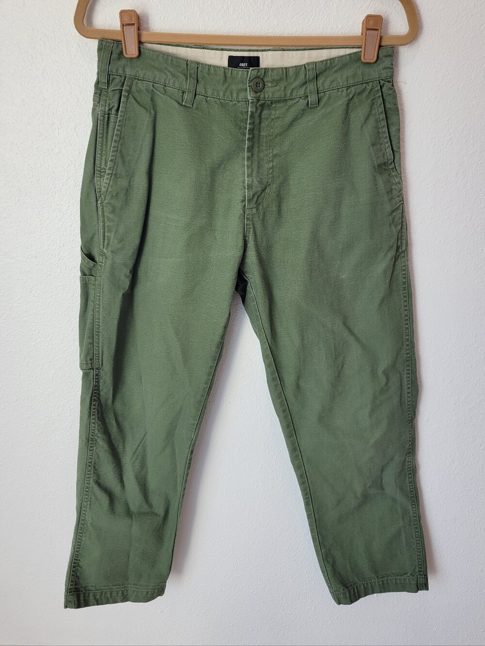 Obey Worldwide Straggler Carpenter Jeans Womens 10 Green Workwear Cargo Gorpcore